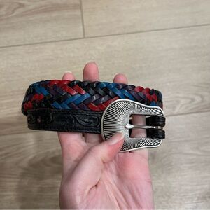 Nocona Belt Co. Women’s Braided Multicolor Leather Belt Size 28